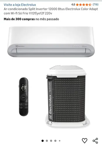 Ar Condicionado Electrolux Split Inverter 12mil BTUS  - Color Adapt