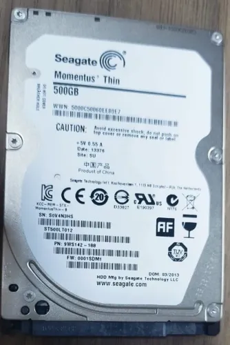 HD Seagate 500 Gb testado