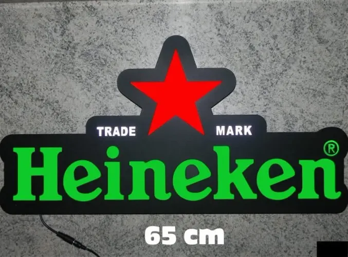 Luminoso letreiro Heineken grande 65cm por 32