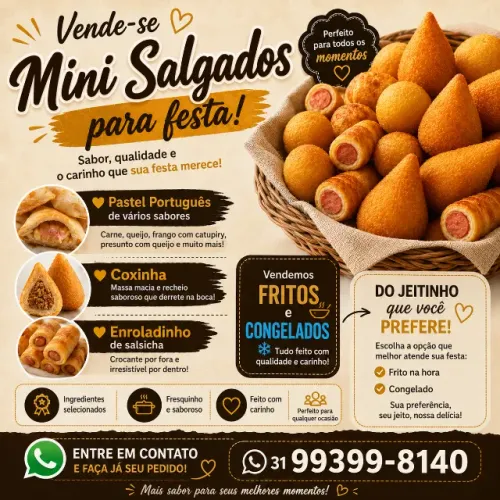 Mini Salgados Deliciosos para Toda Ocasião