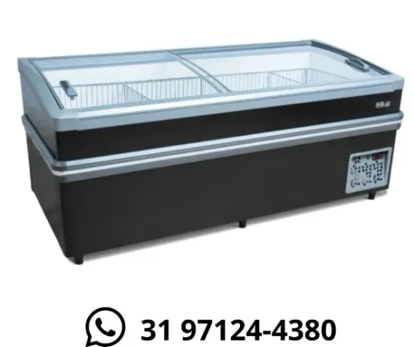 Ilha para Congelados Vidro Curvo 2M Polar