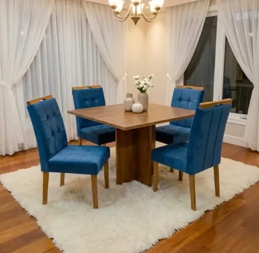 Conjunto Mesa e 4 Cadeiras Cinazaro 120 cm