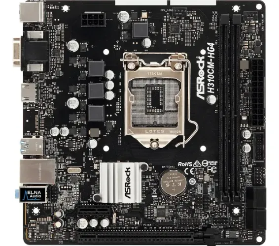 Placa Mãe Asrock H310cm-hg4 Ddr4 Lga 1151 8a E 9a Ger Preto