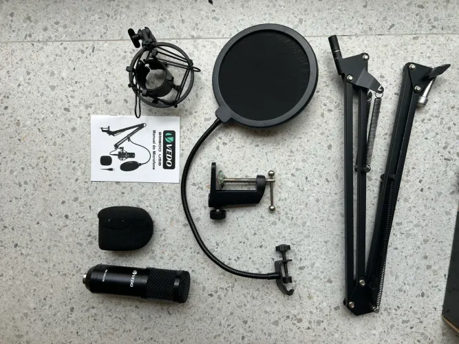 Kit Microfone Bm800 Usb Vedo Condensador  Preto