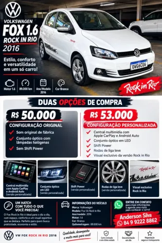 Volkswagen Fox Rock IN RIO 1.6 MI Total Flex 8V 5P 2016