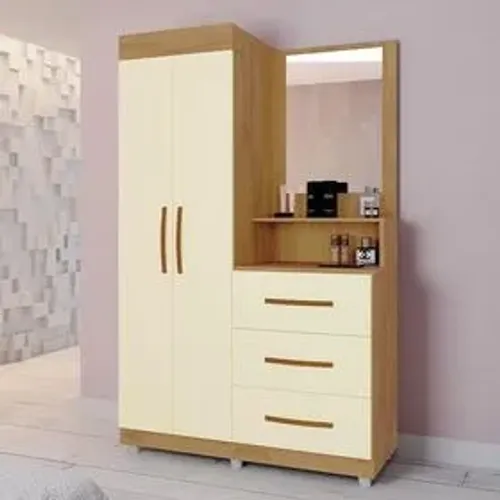 Guarda Roupa Solteiro com Espelho 2 Portas 3 Gavetas - Entregamos!!