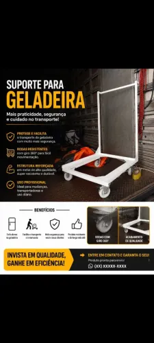 Suporte para geladeira com rodinha