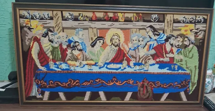 Quadro Santa Ceia em tapeçaria. Lindíssimo!