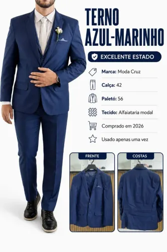 Terno completo azul marinho ( Blazer e Calça)