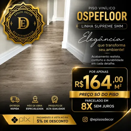 Piso Vinil Ospefloor 5mm Supreme clicado