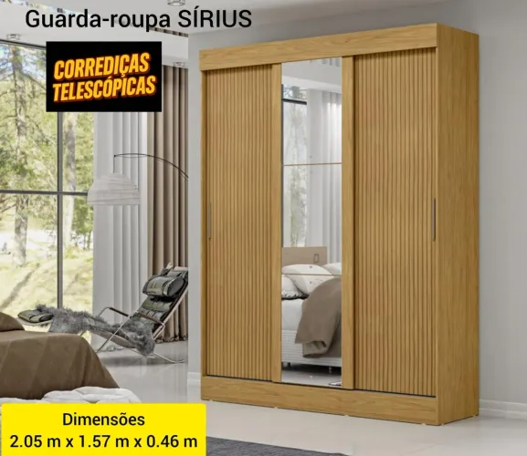 PROMOÇÃO Guarda roupa com espelhos BARATO