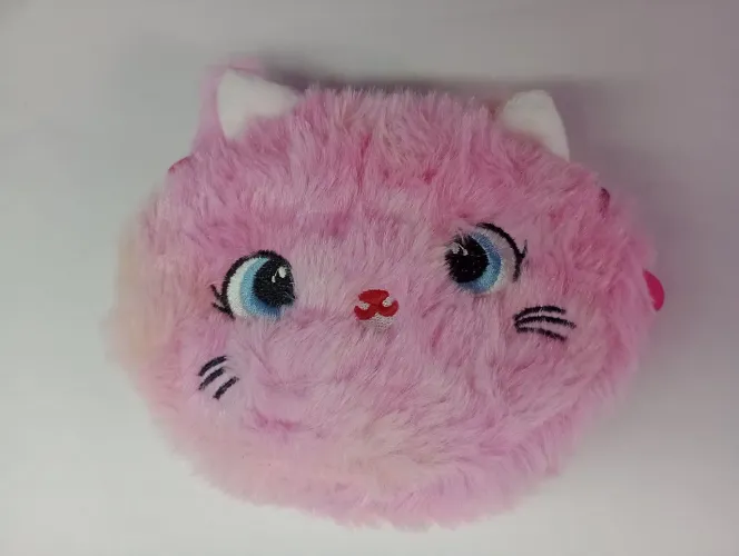 Bolsinha transversal gatinho infantil e elástico de coração (Novo)