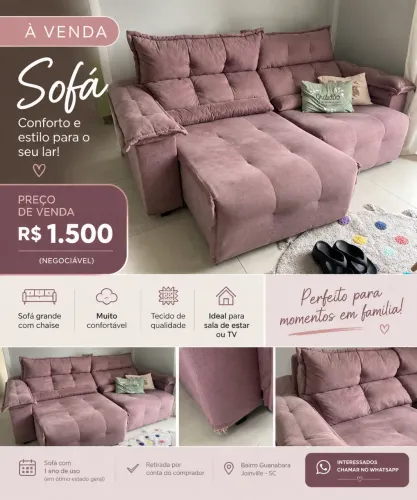 ? SOFÁ RETRÁTIL COM CHAISE À VENDA