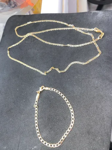 Cordão e pulseira magold