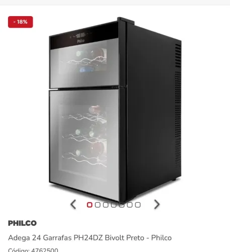Adega 24 garrafas dual zone 