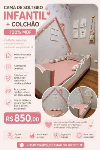 Cama solteiro infantil