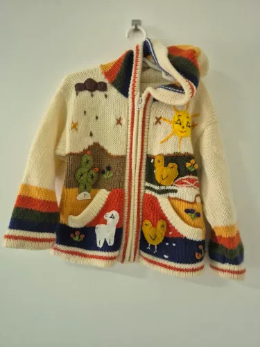 Pulover casaco infantil menino estilo peruano