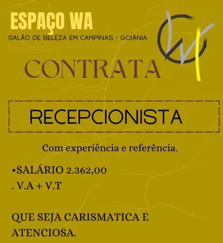 Vaga para recepção 
