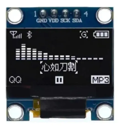 Display OLED 0.96 Branco 128x64 I2C 4 Pinos SSD1306 - Soldado e Testado - Arduino ESP32