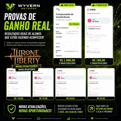 Mentoria Wyvern | Aprenda a Viver de Jogos Online, RMT e Criação de Conteúdo