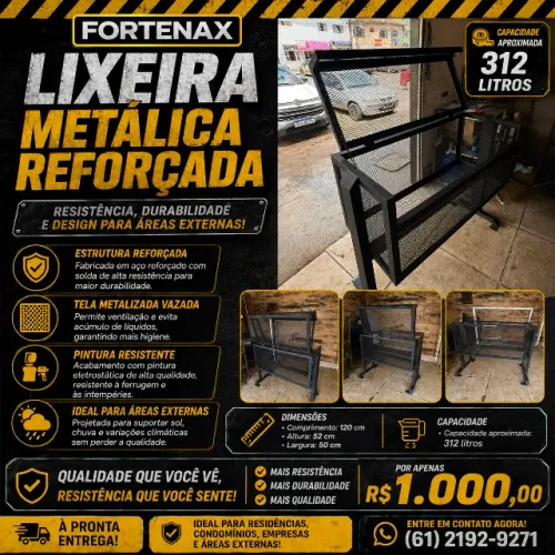 LIXEIRA METÁLICA REFORÇADA