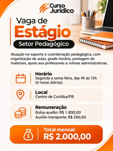 Vaga de Estágio - Setor Pedagógico