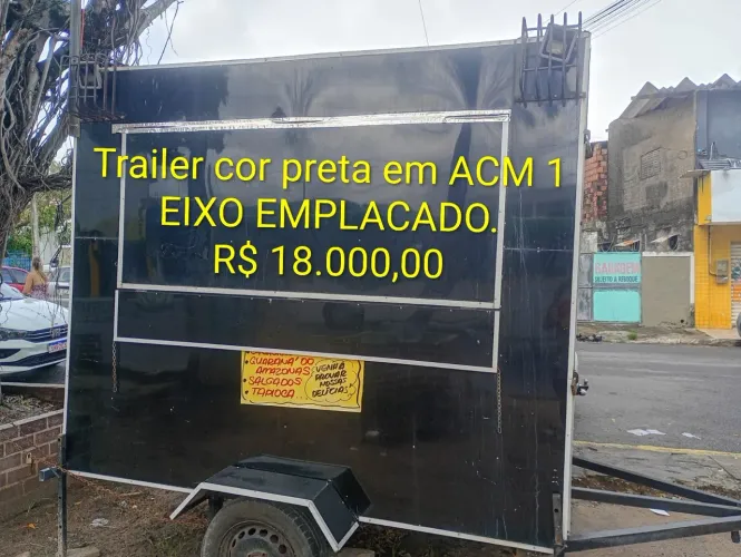 Trailer em ACM preto- Emplacado