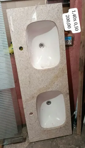 pia para banheiro com dois bojos