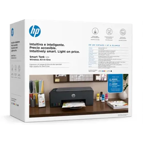 HP Smart Tank 589 Tanque de Tinta Colorida Wi-Fi USB - Nova, Lacrada