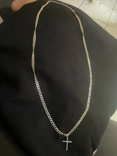 Corrente de prata 4mm + pingente