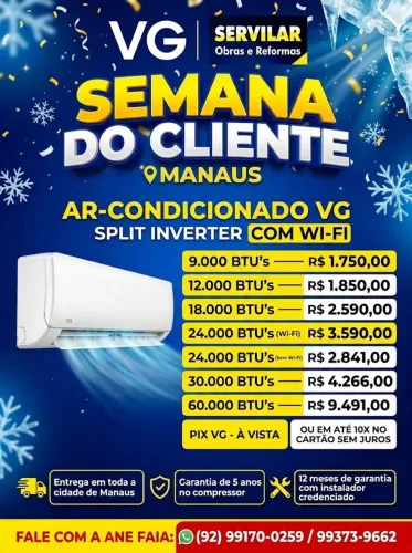Split 9 a 60.000 Btus VG Inverter