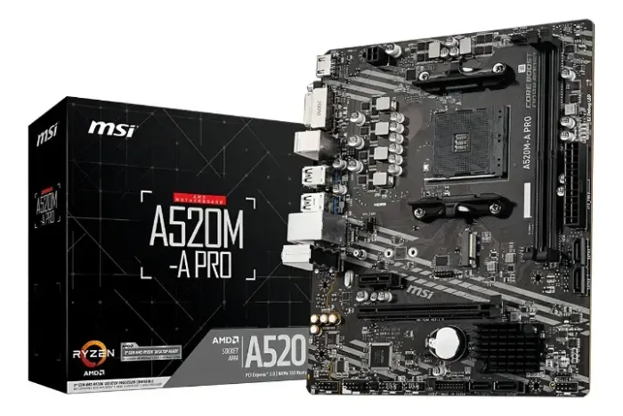 Placa-mãe Msi A520m-a Pro Am4 Matx Ddr4 Hdmi Dvi M.2 Placa-mãe Msi A520m-a Pro Am4 Matx D