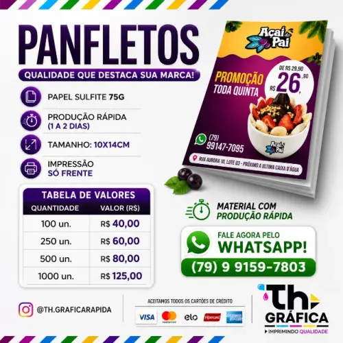 Panfletos no Sulfite 75g | Custo Baixo | Entrega Rápida