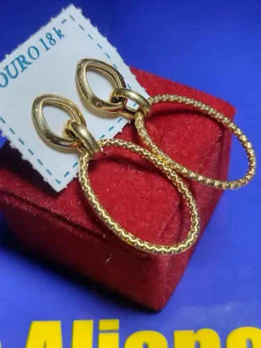 Brincos 13mm Ouro 18 Kilates 1.80 Gramas