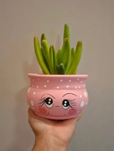 Cachepô em cerâmica pintado