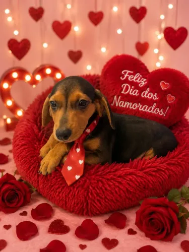 Basset salsicha fêmea e macho