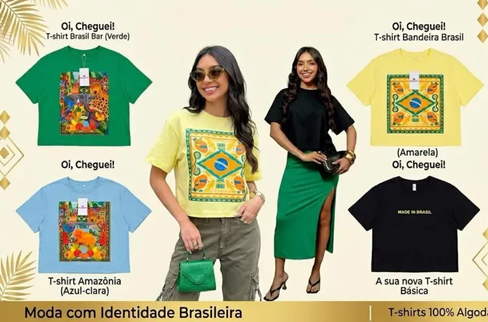 Camisetas Estilo Brasil / Várias Cores e Modelos