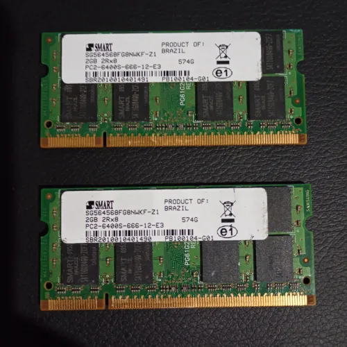 2 Memória RAM Smart DDR2-1333 para notebook