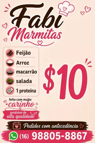 Marmitex ( $10) no Leporace
