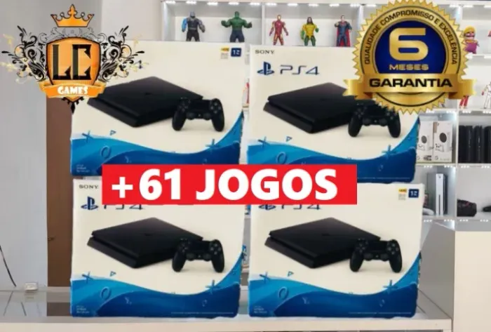 PLAYSTATION 4 SLIM 1TB COM 71 JOGOS + O6 MESES GARANTIA + BRINDES I LOJA FISICA BH