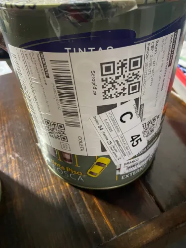 Tinta para piso na cor branca e cor concreto. 3,6 litros