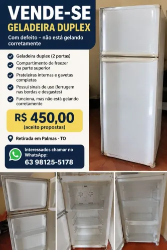 VENDO GELADEIRA DUPLEX