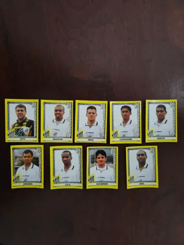 9 figurinhas jogadores Santos CB 1998 nunca coladas