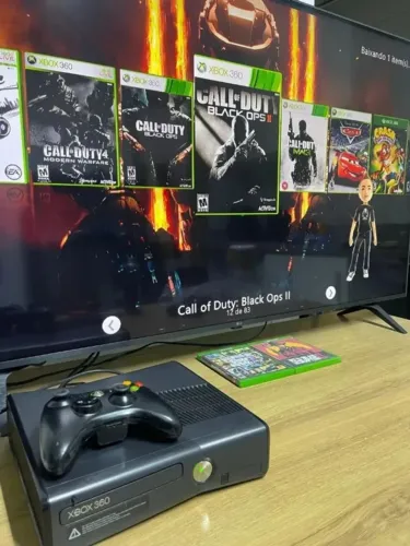 Xbox 360 Slim Desbloqueado RGH 3.0 + HD 320GB + Controle | Envio OLX Pay