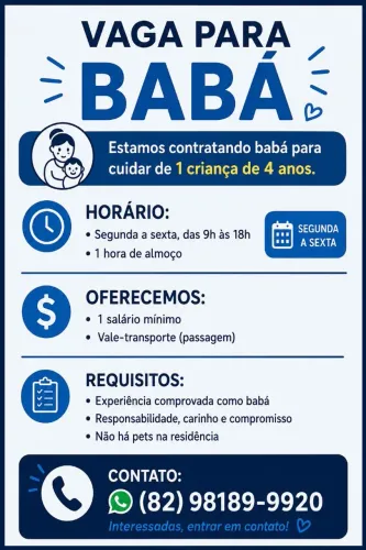 Vaga para Babá 