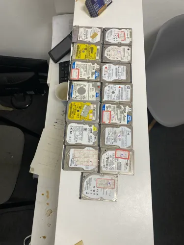 16 hds 2,5 de notebook com erro para retirada de peças