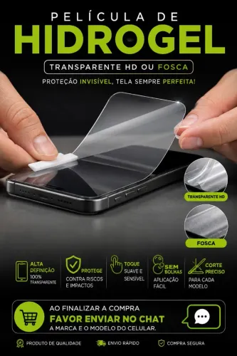 Película hidrogel para todos os modelos de celular HD transparente ou HD fosca promoção