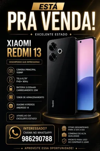 Redmi 13 preto única dona em perfeito estado