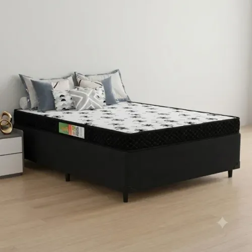 Base com Colchão Espuma D20 De Casal Novo! 