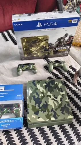 PS4 edição especial cod ww2 desbloqueado 3 controles 1tb destravado